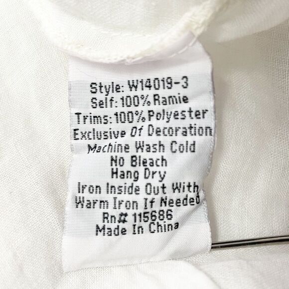 NWT Johnny Was Tamia Boho Drape Top Size XS White Embroidered Bohemian Tunic NEW - Picture 14 of 16